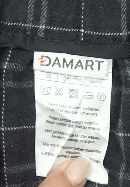 Damart Women’s Blue Check A-Line Midi Skirt UK 10