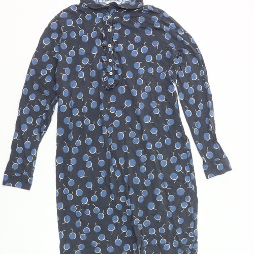 Boden Women’s Blue Polka Dot Shirt Dress Size 16 Long Sleeve Cotton