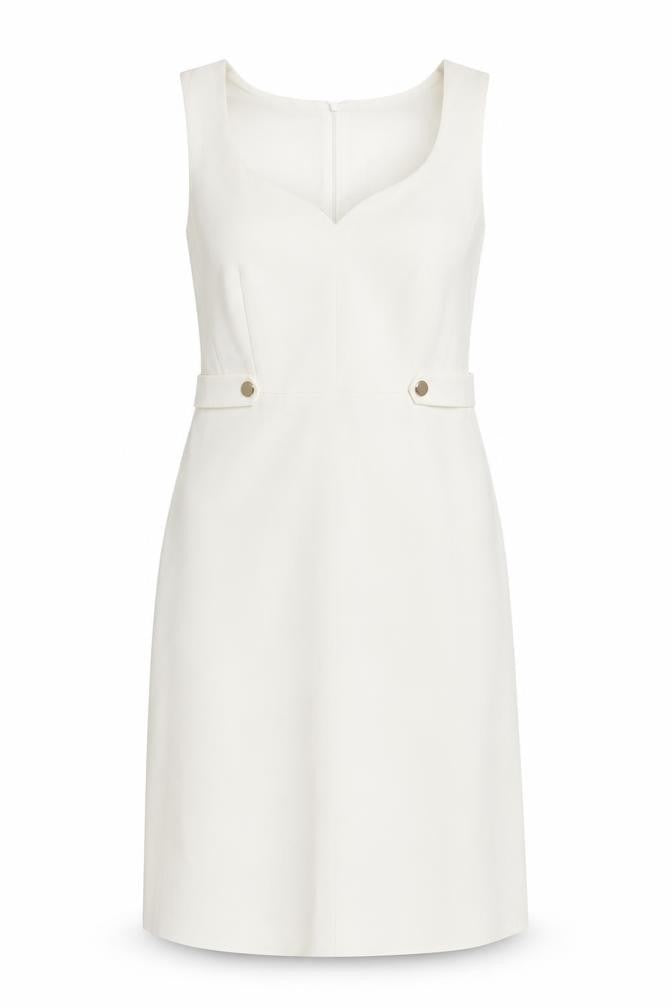 Dorothy Perkins Women Ivory Sheath Dress UK 12 Sleeveless Workwear