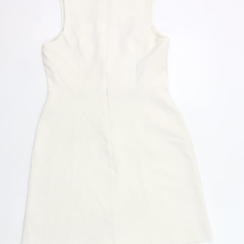 Dorothy Perkins Women Ivory Sheath Dress UK 12 Sleeveless Workwear