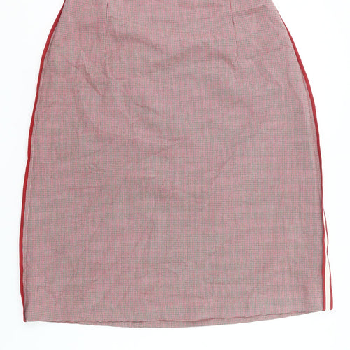 Carolyn Donnelly Women Red Check Pencil Skirt UK 16 Workwear