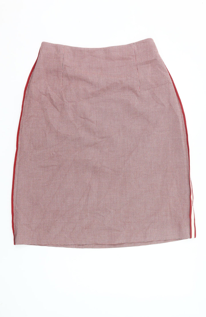 Carolyn Donnelly Women Red Check Pencil Skirt UK 16 Workwear