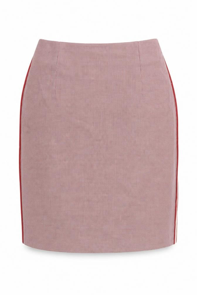 Carolyn Donnelly Women Red Check Pencil Skirt UK 16 Workwear