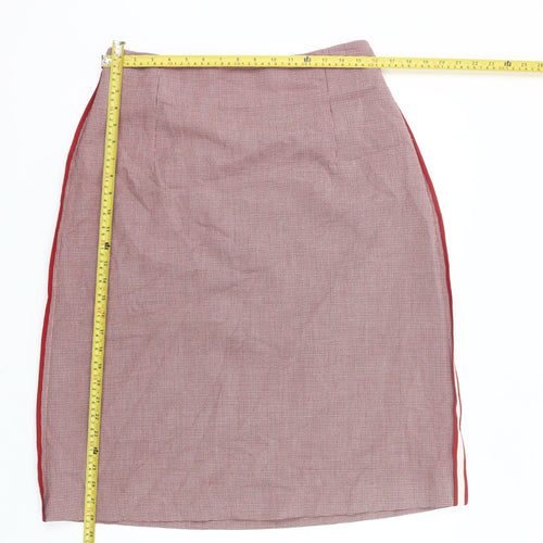 Carolyn Donnelly Women Red Check Pencil Skirt UK 16 Workwear