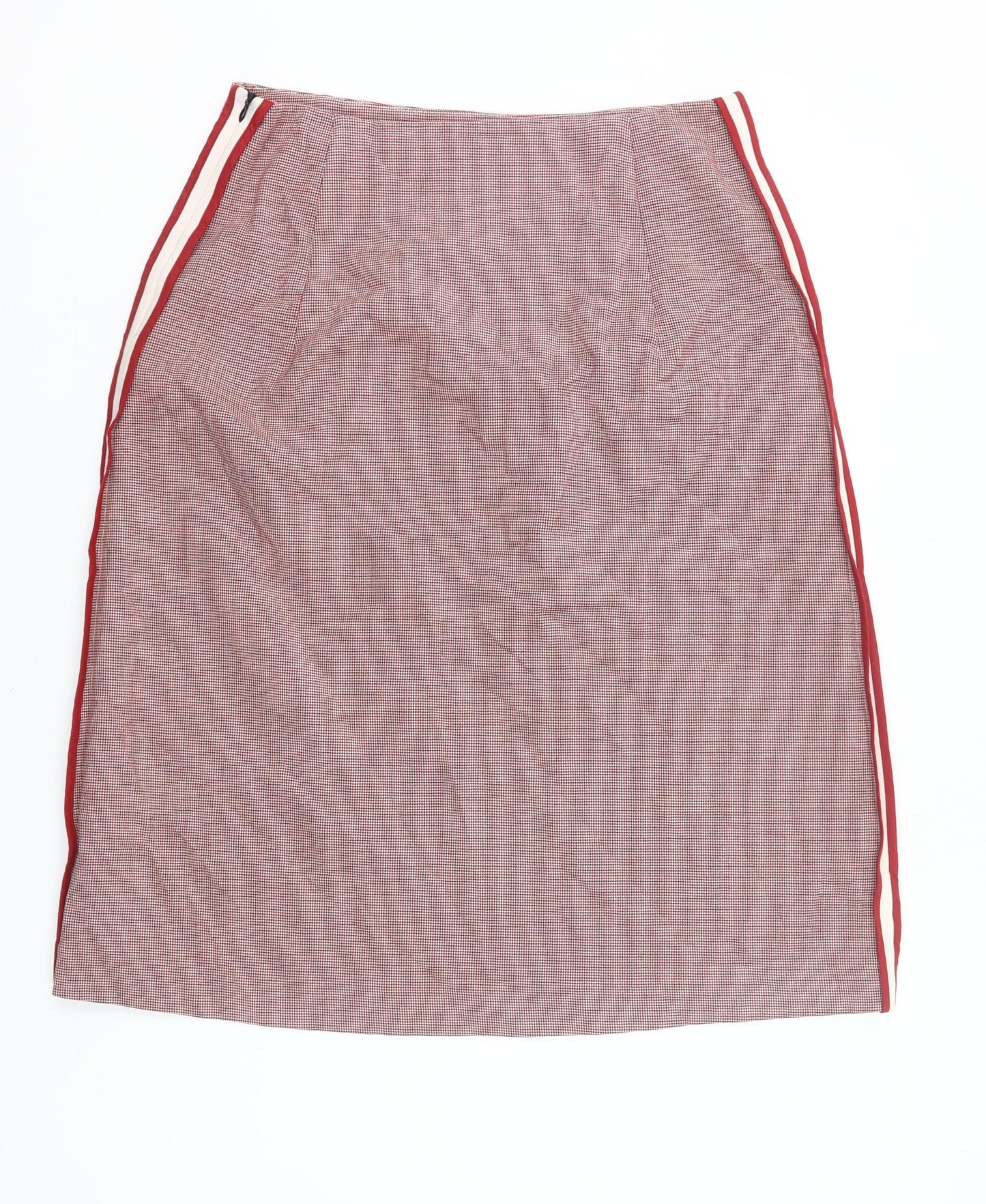 Carolyn Donnelly Women Red Check Pencil Skirt UK 16 Workwear
