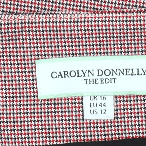 Carolyn Donnelly Women Red Check Pencil Skirt UK 16 Workwear