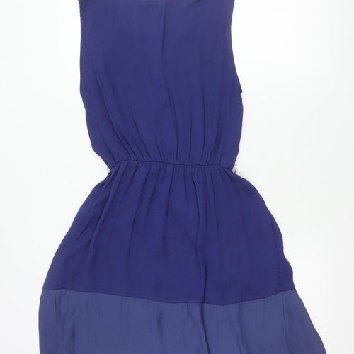 Zara Basic Women’s Blue Sleeveless V-Neck Wrap Dress Size 12