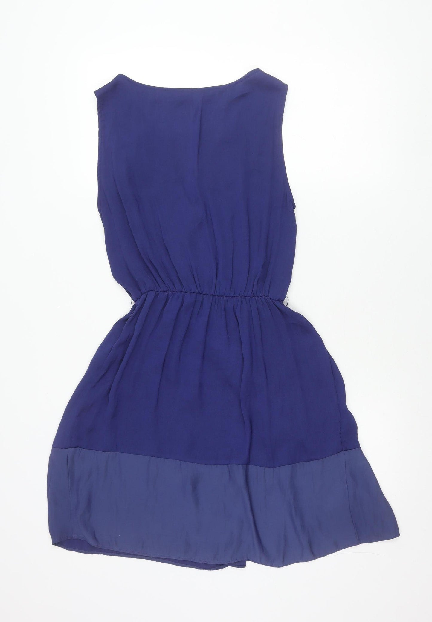 Zara Basic Women’s Blue Sleeveless V-Neck Wrap Dress Size 12