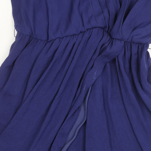 Zara Basic Women’s Blue Sleeveless V-Neck Wrap Dress Size 12