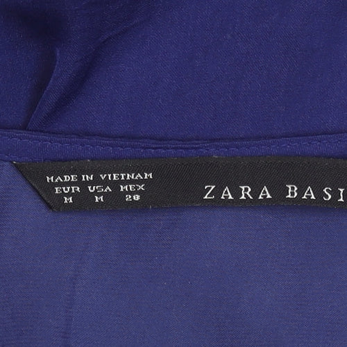 Zara Basic Women’s Blue Sleeveless V-Neck Wrap Dress Size 12
