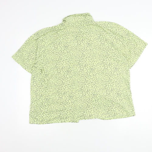 DKNY Women’s Green Leopard Print Pyjama Shirt Top XL