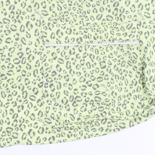 DKNY Women’s Green Leopard Print Pyjama Shirt Top XL