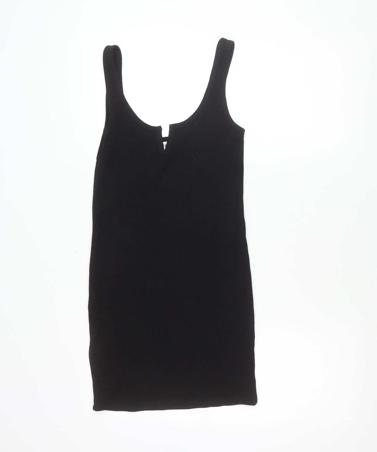 Topshop Womens Black Size 6 Sleeveless Scoop Neck Tank Mini Dress