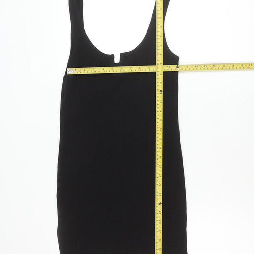 Topshop Womens Black Size 6 Sleeveless Scoop Neck Tank Mini Dress