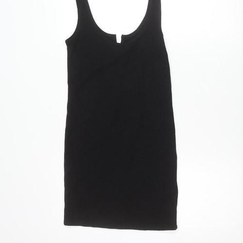 Topshop Womens Black Size 6 Sleeveless Scoop Neck Tank Mini Dress