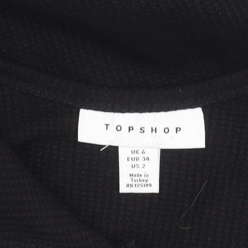 Topshop Womens Black Size 6 Sleeveless Scoop Neck Tank Mini Dress