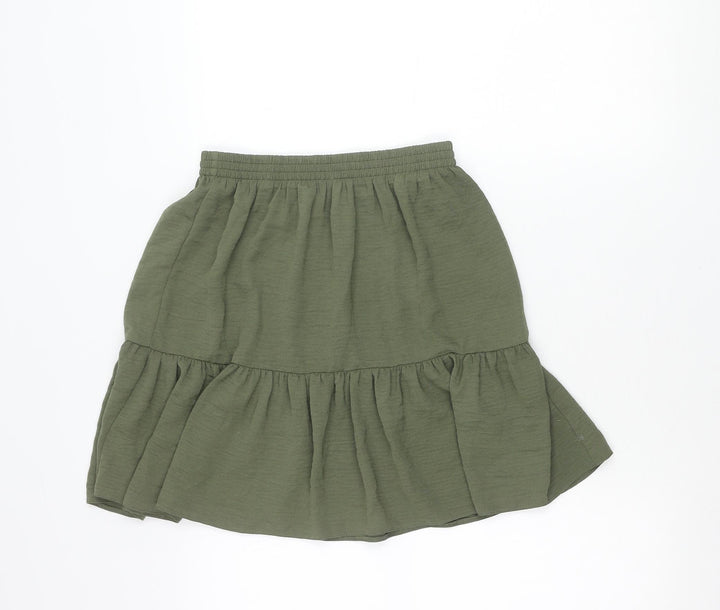 New Look Women’s Green Peasant Short Skirt Size 8 Polyester Summer Casual
