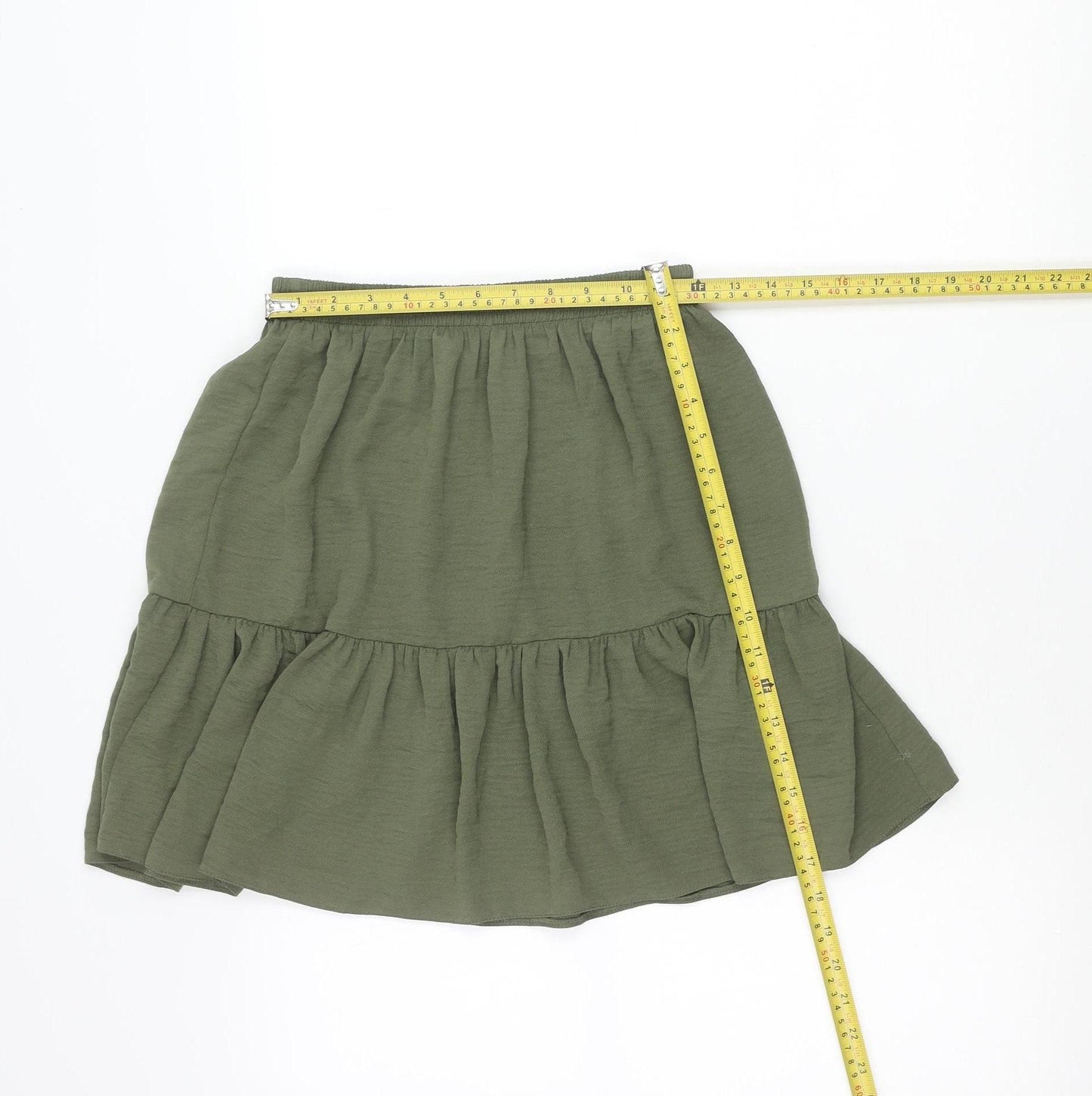 New Look Women’s Green Peasant Short Skirt Size 8 Polyester Summer Casual