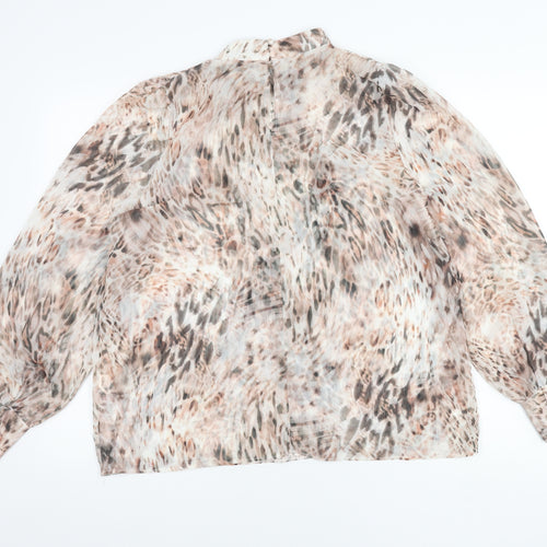 Lipsy Women’s Multicoloured Animal Print Chiffon Blouse UK 14