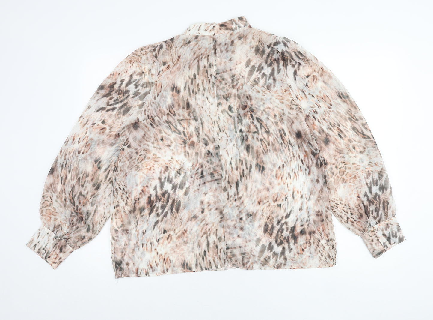 Lipsy Women’s Multicoloured Animal Print Chiffon Blouse UK 14