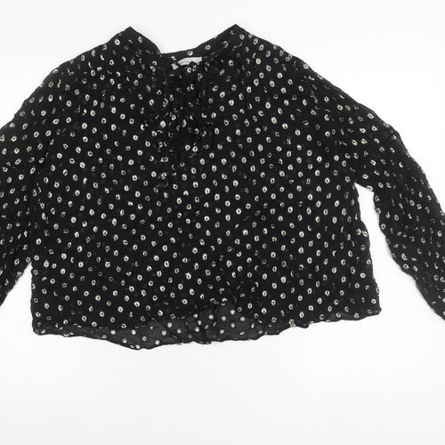 Marks and Spencer Per Una Womens Black Metallic Spot Blouse Size 14