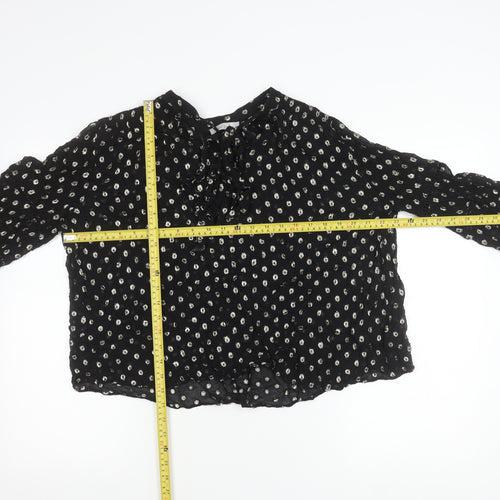 Marks and Spencer Per Una Womens Black Metallic Spot Blouse Size 14