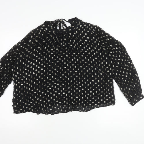 Marks and Spencer Per Una Womens Black Metallic Spot Blouse Size 14