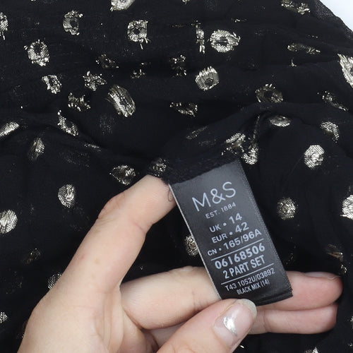 Marks and Spencer Per Una Womens Black Metallic Spot Blouse Size 14