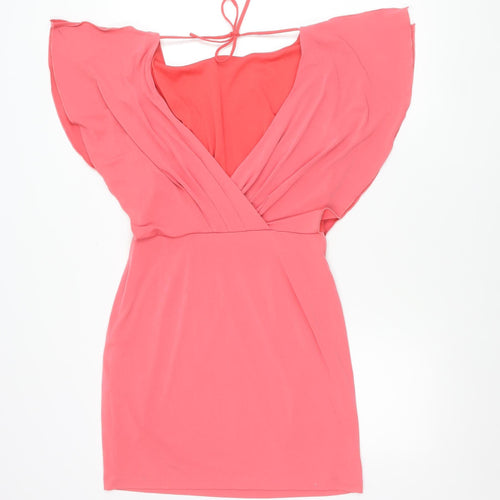 Jessica Simpson Women's Pink Size 10 Asymmetric Short Cocktail Dress