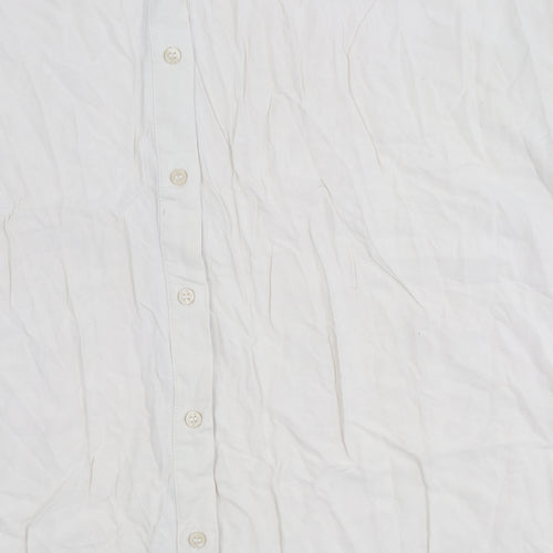 H&M Mama Womens Beige Button-Up Shirt Size 16 Short Sleeve Viscose