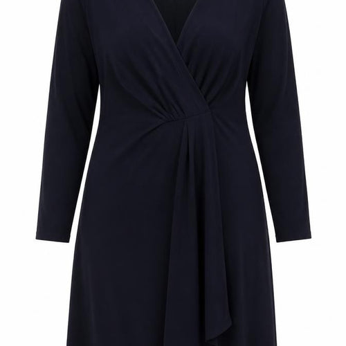 Planet Women’s Navy Blue Size 12 Wrap Dress Long Sleeve Knee Length
