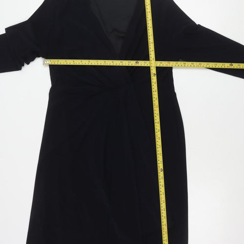 Planet Women’s Navy Blue Size 12 Wrap Dress Long Sleeve Knee Length