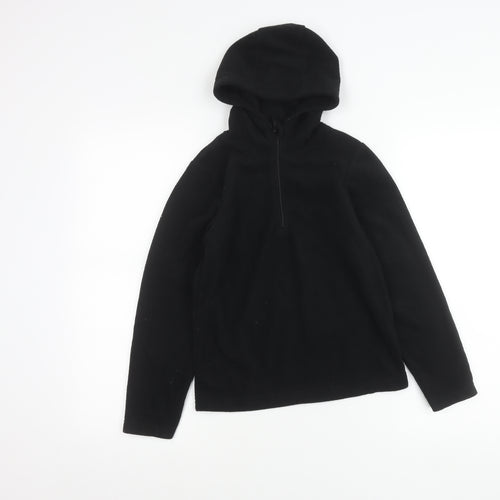 Mountain Warehouse Girls Black Fleece Hoodie 9-10 Years Pullover 1/2 Zip