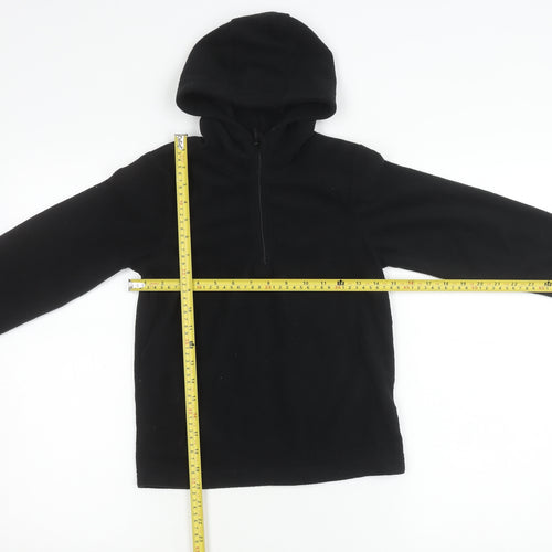Mountain Warehouse Girls Black Fleece Hoodie 9-10 Years Pullover 1/2 Zip