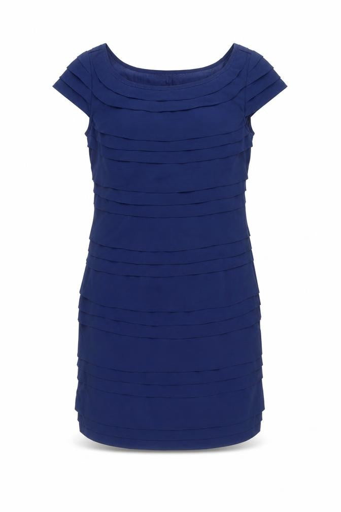 French Connection Women’s Blue Sheath Dress Size 6 Pleated Short