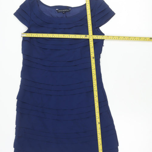 French Connection Women’s Blue Sheath Dress Size 6 Pleated Short
