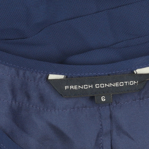 French Connection Women’s Blue Sheath Dress Size 6 Pleated Short