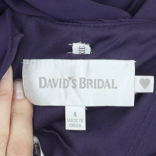 David's Bridal Women Purple Strapless Evening Dress Size 8