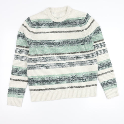 Marks and Spencer Men’s Multicoloured Striped Knit Pullover Jumper M