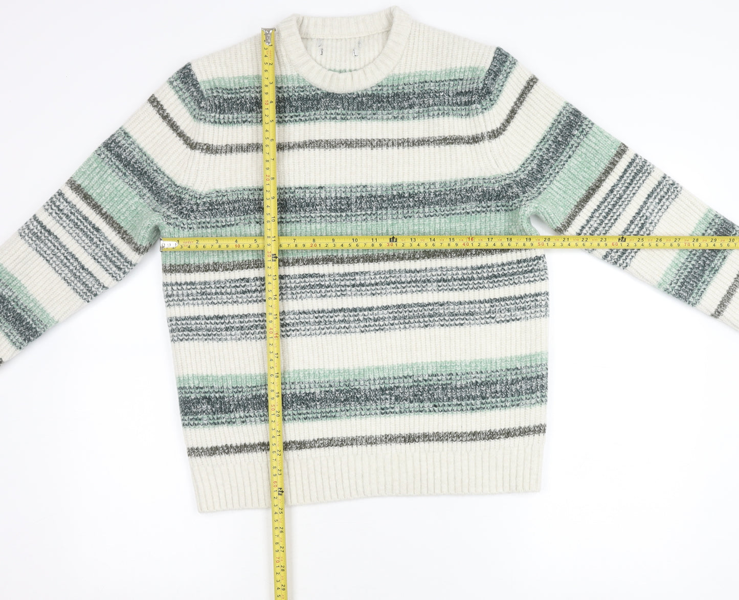 Marks and Spencer Men’s Multicoloured Striped Knit Pullover Jumper M