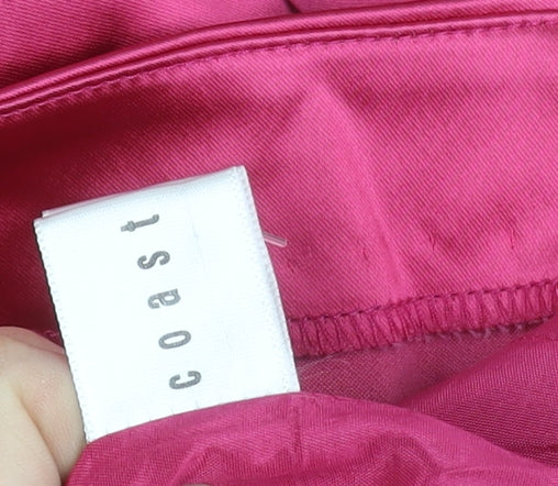 Coast Women’s Pink Sheath Dress Size 16 Satin V-Neck Cocktail Formal