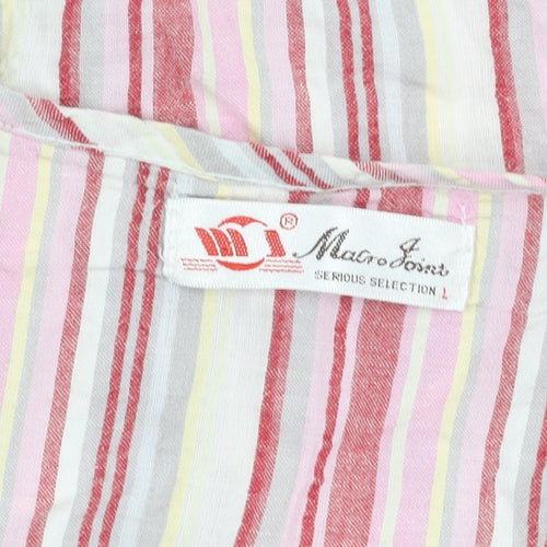 Macro Jones Women’s Pink Striped Cotton Tunic Shirt L
