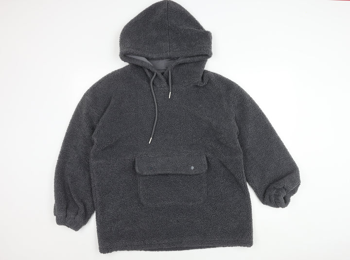 Nasty Gal Women’s Grey Hooded Pullover Hoodie Size 10 Fleece
