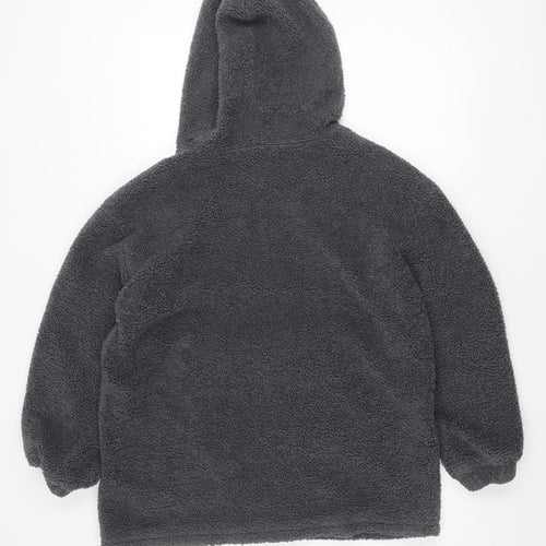 Nasty Gal Women’s Grey Hooded Pullover Hoodie Size 10 Fleece