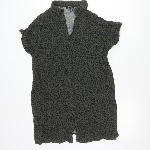 New Look Maternity Women’s Green Animal Print Button-Up Blouse UK 12