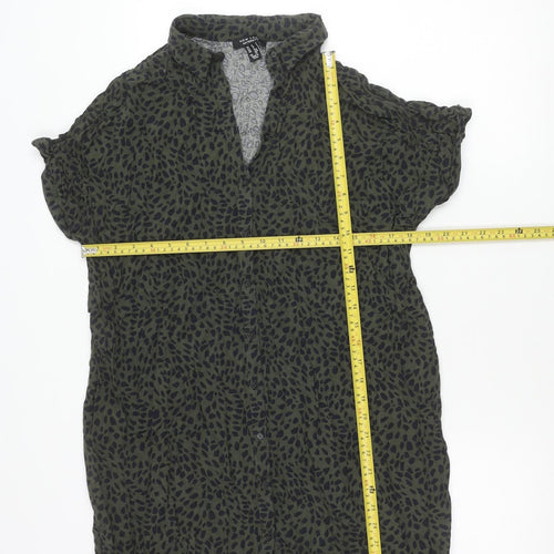 New Look Maternity Women’s Green Animal Print Button-Up Blouse UK 12