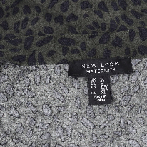 New Look Maternity Women’s Green Animal Print Button-Up Blouse UK 12