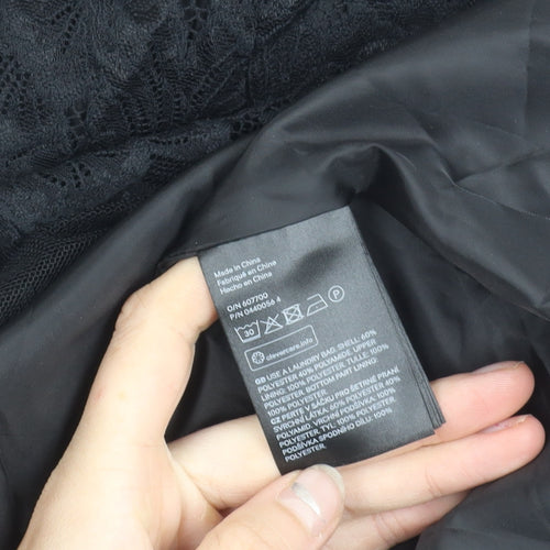 H&M Women Black Lace Fit & Flare Dress Size 8 Party Cocktail