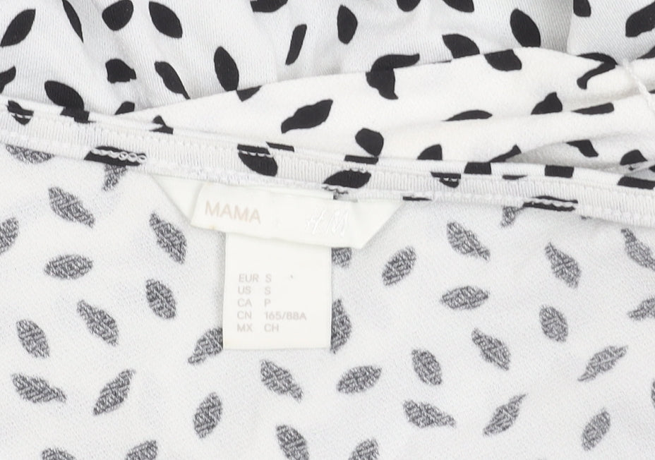 H&M Maternity Women's White Black Polka Dot Wrap Blouse Size 10