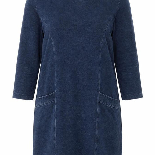 Tu Women Blue Shift Dress Size 10 Knee Length 3/4 Sleeve